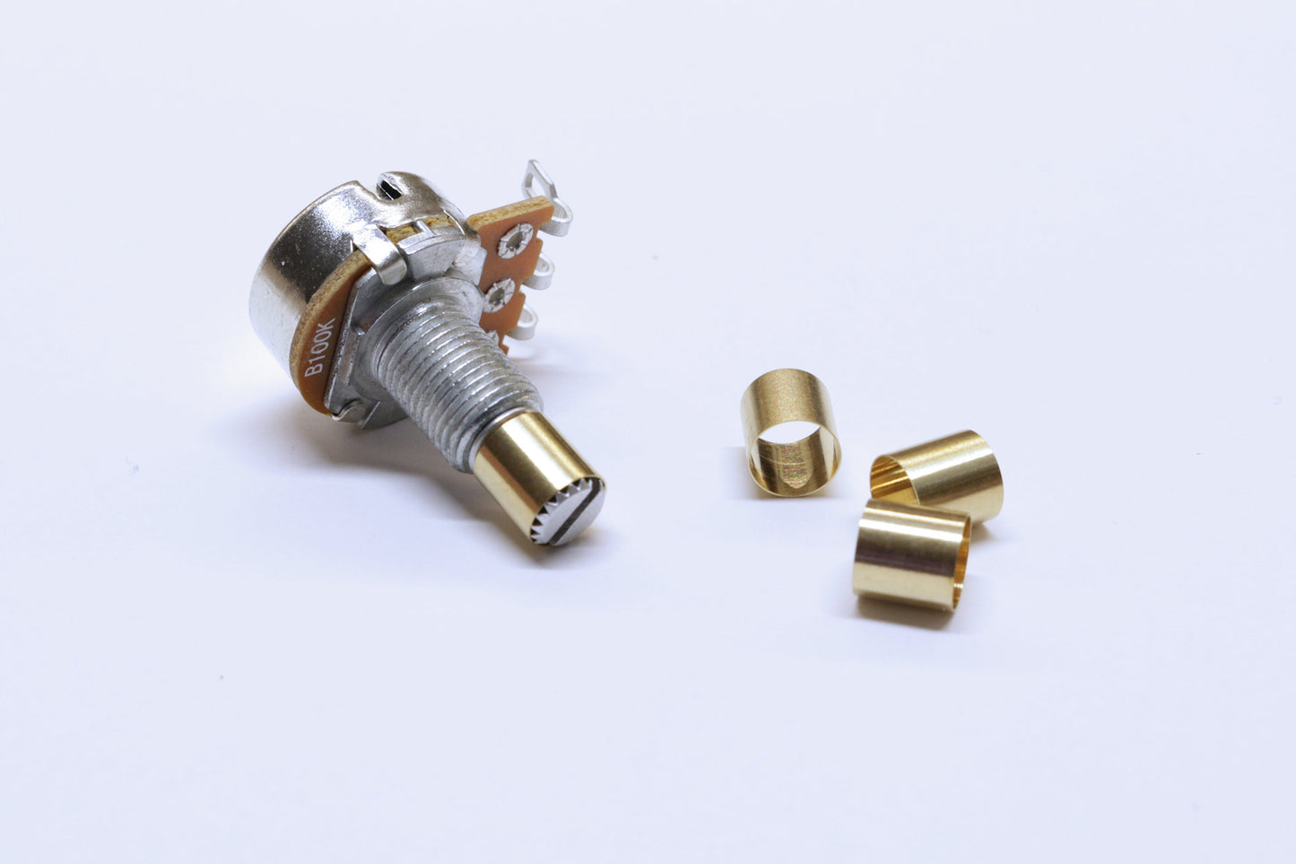 BRS-6MM Potentiometer Adaptor 6mm Knurl to 1/4" Solid Shaft (Set of 4)
