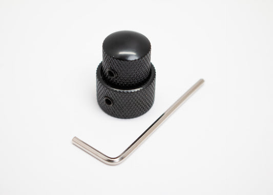 Black Metal Concentric Knob, 8mm/6mm Set Screw
