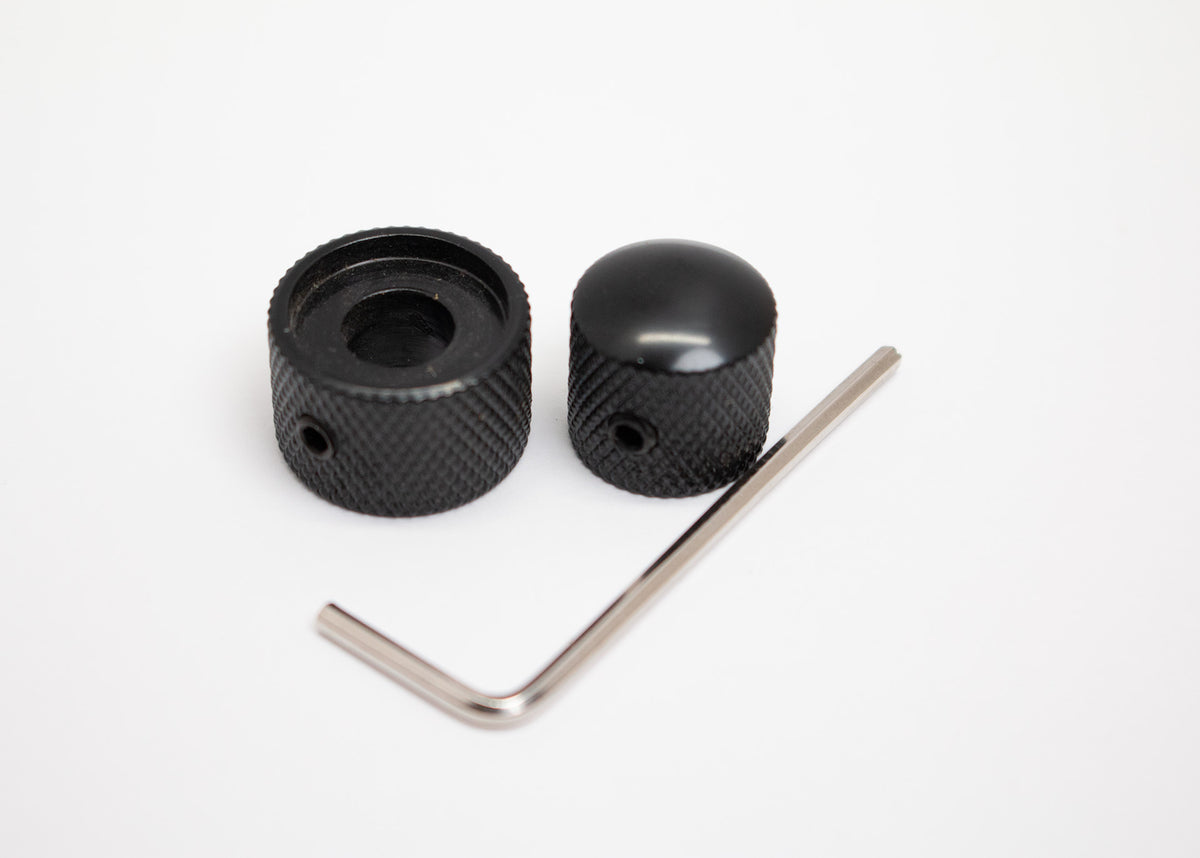 Black Metal Concentric Knob, 8mm/6mm Set Screw