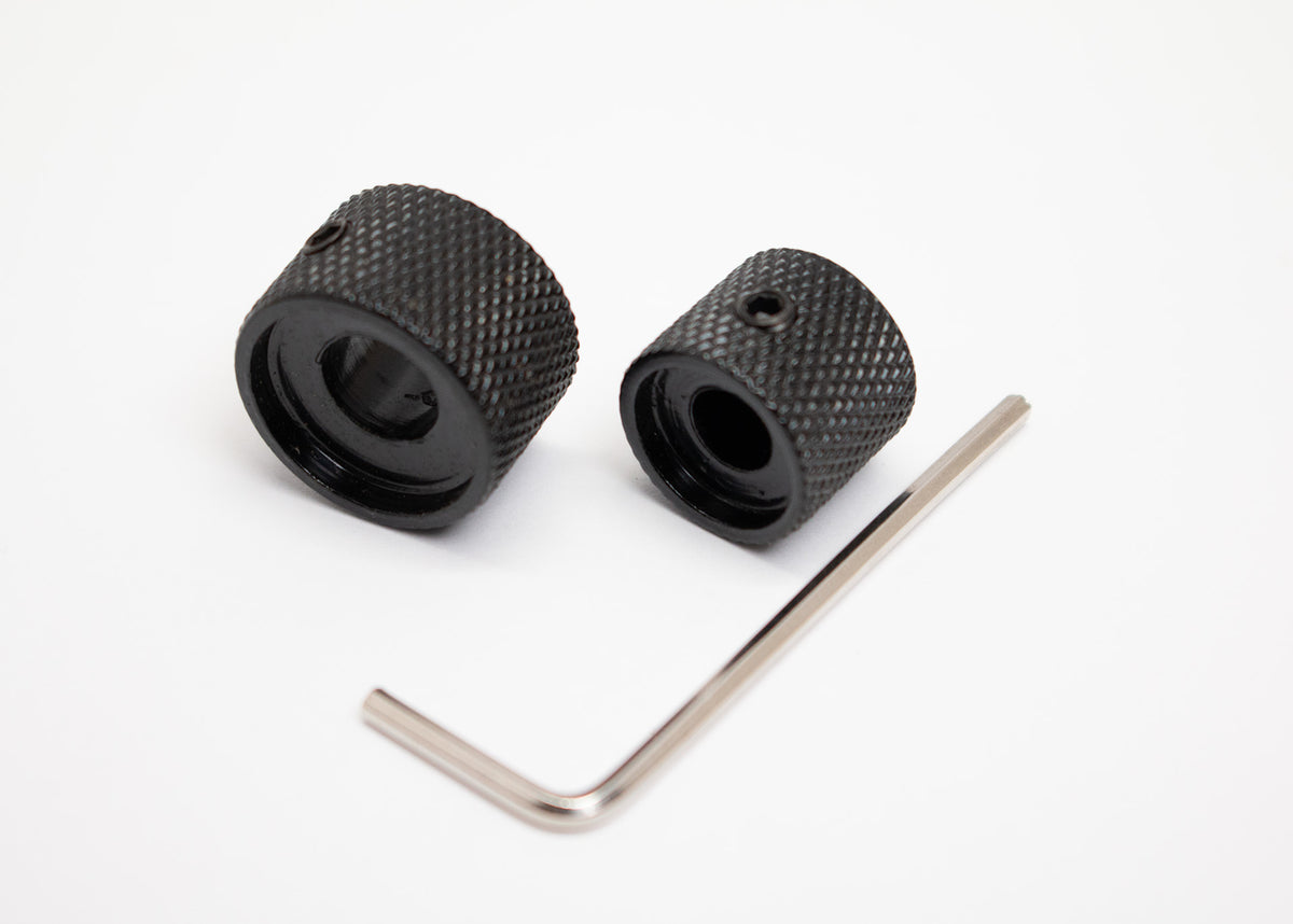 Black Metal Concentric Knob, 8mm/6mm Set Screw