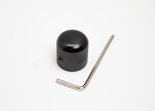 Black Metal Dome Knob, 6mm Set Screw