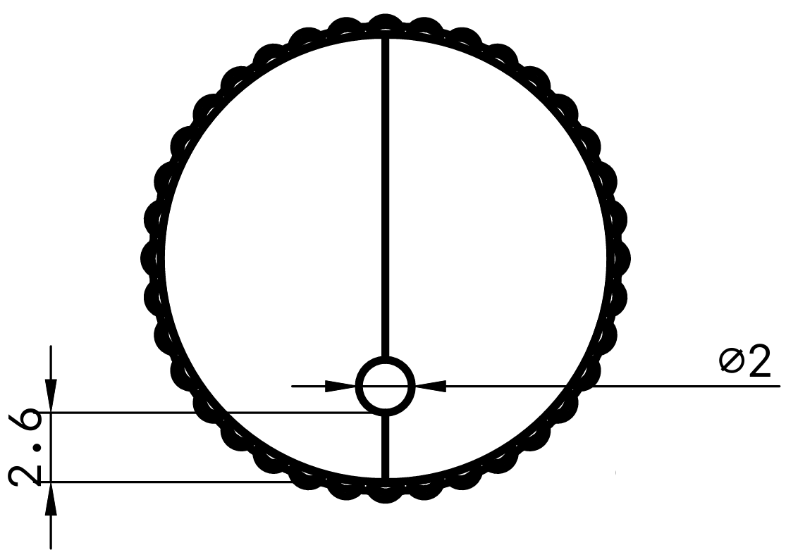 KNB1E2B-MM Bevel-Top Knob, 6mm Press-fit