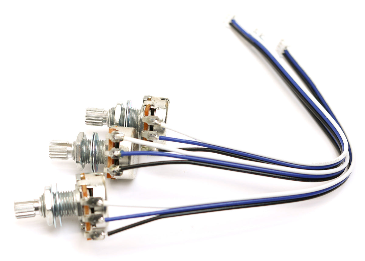 POT-007 Three EQ Pots with JST connectors (Knurled Righthand)