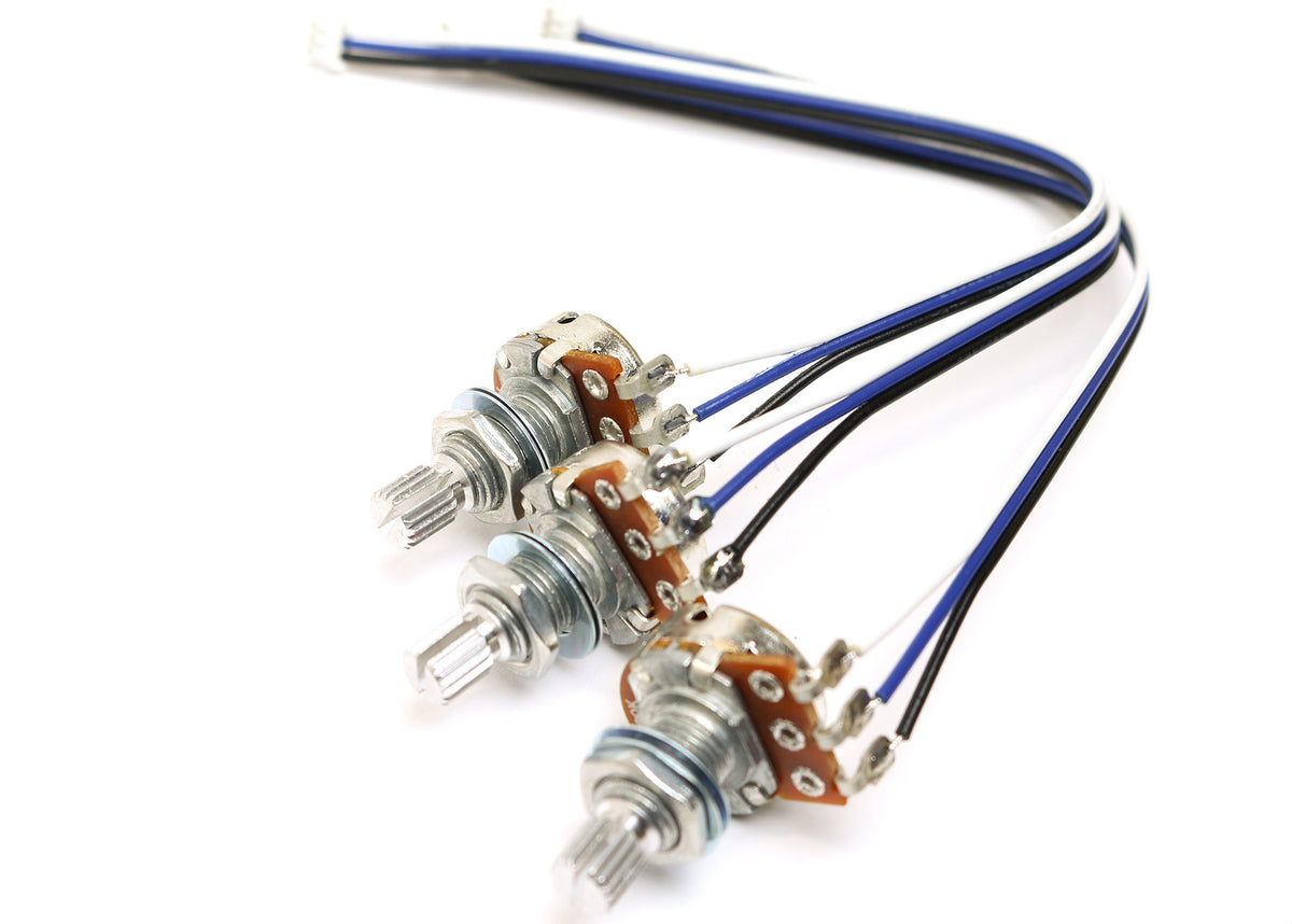 POT-007 Three EQ Pots with JST connectors (Knurled Righthand)