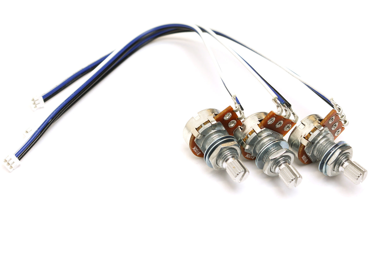 POT-007 Three EQ Pots with JST connectors (Knurled Righthand)