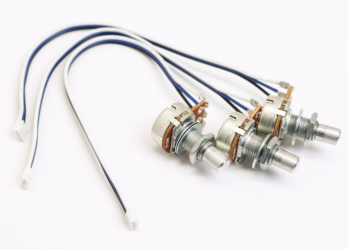 POT-009 Three EQ Pots with JST connectors (Solid-shaft Righthand)
