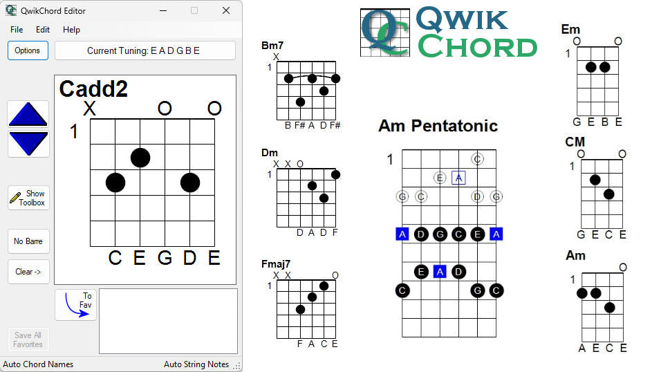 QwikChord Guitar Chord Diagram Generator